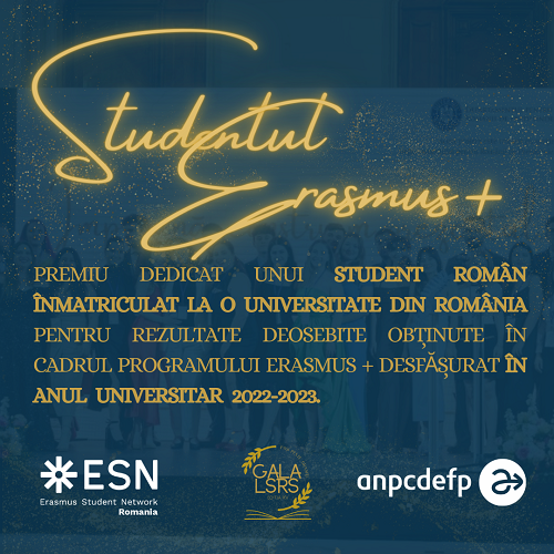 Înscrieri pentru premiul „Studentul Român ERASMUS+ al Anului”
